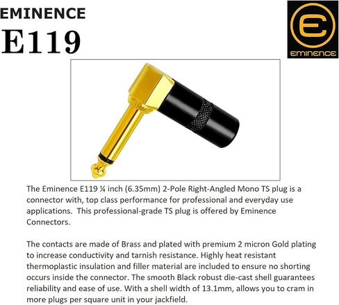 Audioblast - وحدتان - 20 قدمًا - HQ-1 - فائق المرونة - مزدوج الحماية (100%) - كابل تصحيح دواسة تأثيرات آلة الجيتار مع Eminence مستقيم وزاوية ذهبية ¼ بوصة (6.35 مم) مقابس TS وأحذية مزدوجة in Kuwait