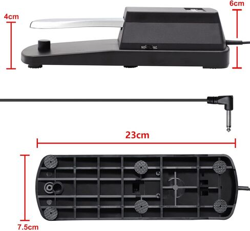 ريزام دواسة تثبيت عالمية للبيانو الرقمي والكيبورد الالكتروني، دواسة قدم مضادة للانزلاق مع مفتاح قطبي، كيبل بطول 1.4 متر in Kuwait