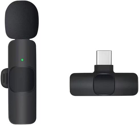 ميكروفونات BeTIM اللاسلكية لنظام Android من النوع C، ميكروفون صغير Lavalier Lapel Mic مع مشبك لاسلكي لتسجيل الفيديو، البودكاست، المقابلة، مدونة الفيديو، يوتيوب (قبعة 1 ميكروفون للنوع C) in Kuwait