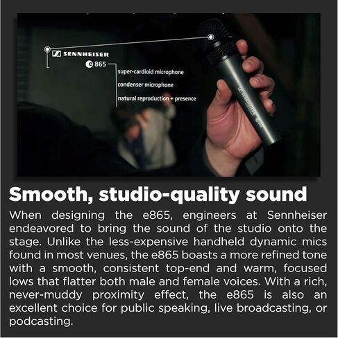 Sennheiser e865 S Lead Vocal Condenser Microphone with Switch,Charcoal in Saudi Arabia