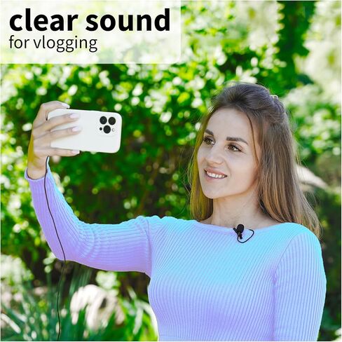 يوميك ميكروفون لافالير متعدد الاتجاهات بنظام مشبك سهل التركيب مثالي لتسجيل اليوتيوب/المقابلات/مؤتمرات الفيديو/المدونة الصوتية/ايفون in Kuwait