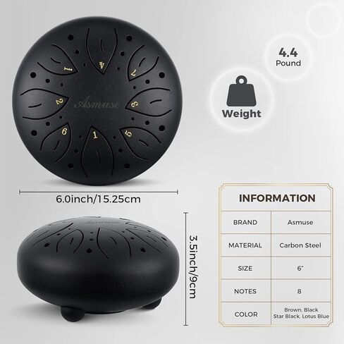 طبلة لسان 8 ملاحظات (اسود-8 فتحات) in Kuwait