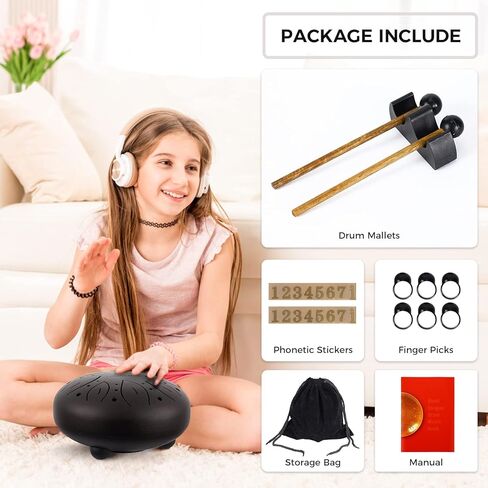 طبلة لسان 8 ملاحظات (اسود-8 فتحات) in Kuwait