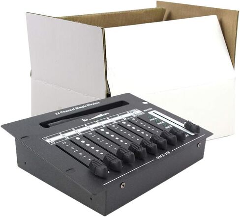 وحدة تحكم دي ام اكس دي جي من في شو - بطارية 24 قناة ووحدات تحكم لاسلكية للبطارية بدون أسلاك DMX بإضاءة أمامية in Kuwait