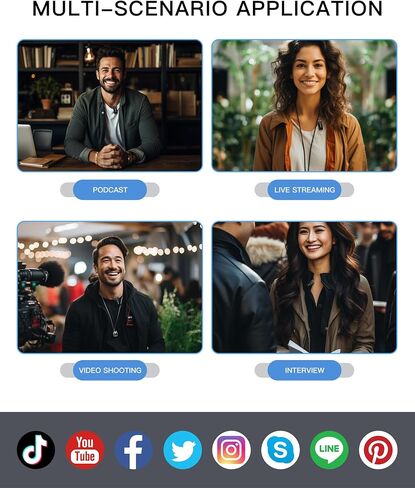 ميكروفونات POLWII اللاسلكية Lavalier لأجهزة iPhone 2 Pack مع علبة شحن، إلغاء الضوضاء التكيفي، وقت العمل 32 ساعة، 165FT 2.4G ميكروفون طية صدر السترة لتسجيل الفيديو، Podcast YouTube Tiktok in Kuwait