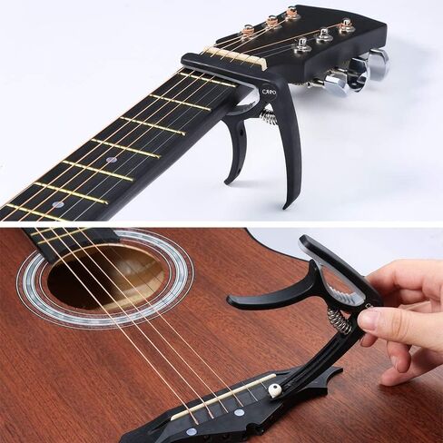 Auihiay 58 PCS Guitar Accessories Kit Including Guitar Strings, Picks, Capo, Thumb Finger Picks, String Winder, Bridge Pins, Pin Puller, Pick Holder, Finger Protect in Saudi Arabia