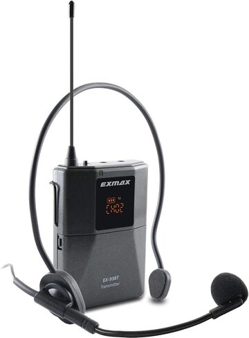 EXMAX EX-938 Wireless Headset Microphone Tour Guide System Interpreter Transmitter Translator in Your Ear for Church Translation Simultaneous Interpretation (UHF-938-SingleTransmitter) in Saudi Arabia