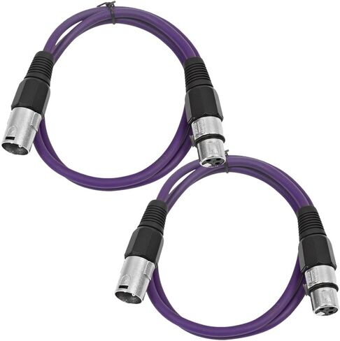 Seismic Audio - SAXLX-2-2 Pack of 2' XLR Male to XLR Female Patch Cables - Balanced - 2 Foot Patch Cord - Blue and Red in Saudi Arabia