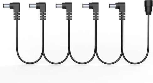 QUZOC 1 إلى 5-Way Daisy Chain Power Supply Cable Splitter لدواسات تأثيرات الجيتار. سلك مقسم مع قابس الزاوية اليمنى in Kuwait