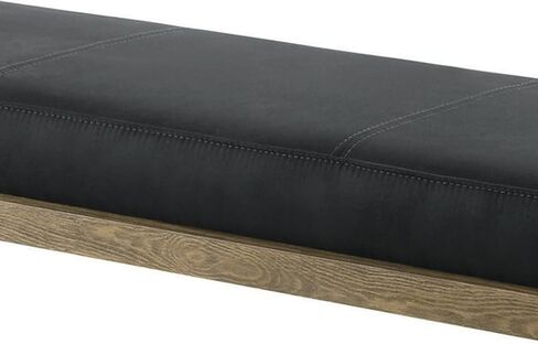Benjara BM233232 16 x 47.5 x 15.75 in. Leatherette Padded Bench with Hairpin Legs, Gray in Kuwait