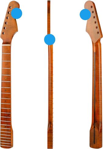 21 Fret ST رقبة جيتار كهربائي من خشب القيقب الكندي، رقبة جيتار كهربائي بني لامع، نصف قطر لوحة الفريتس 14 بوصة، صامولة صناعية in Kuwait