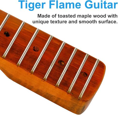 21 Fret ST رقبة جيتار كهربائي من خشب القيقب الكندي، رقبة جيتار كهربائي بني لامع، نصف قطر لوحة الفريتس 14 بوصة، صامولة صناعية in Kuwait