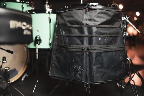 مجموعة حقيبة الطبل الاحترافية من مينل مع عصي هجينة 5A، وقضبان متعددة من الخيزران وفرش نايلون قابلة للسحب، أسود، قياسي (MSBDL) in Kuwait