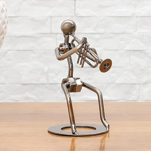 Broadway Gift Trumpet Player Silver Tone 6 inch Table Metal Decorative Musician Tabletop Figurine in Saudi Arabia