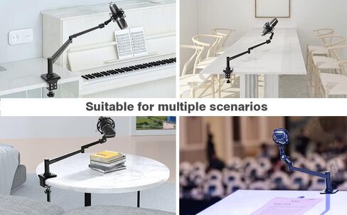 سمارتي حامل ميكروفون بذراع لميكروفون شور SM7B/SM58/MV7/بلو يتي/AT2020، حامل ميكروفون شور SM7B، حامل ذراع ميكروفون معدني مع محول 5/8 انش للغناء والمدونات الصوتية والتسجيل in Saudi Arabia