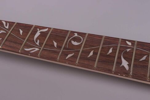 Yinfente Guitar neck 24fret 25.5inch Maple wood Rosewood Fretboard Vine Inlay Unfinished NO Paint DIY Guitar Bolt On Heel in Saudi Arabia