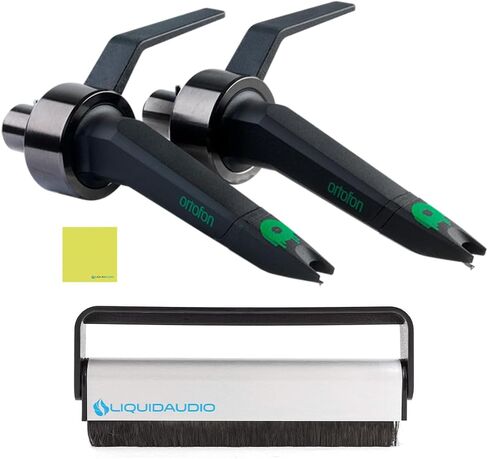Ortofon Concorde MkII Mix CC Twin Cartridges Spherical Stylus, Black Bundle w/Liquid Audio Fiber Carbon Brush & Liquid Audio Polishing Cloth in Saudi Arabia