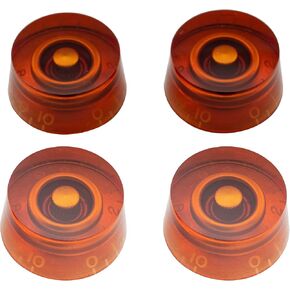 Musiclily Pro Inch USA LP Guitar Speed Knobs Fine 24-Spline Tone Volume Control Knobs for USA Les Paul CTS Pots Electric Guitar, Amber (Set of 4)