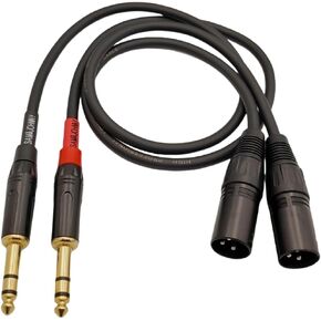 Sam&Johnny 1/4 to XLR Male, XLR to 1/4 Stereo Balanced Converter Adapter Cable, Microphone Stereo Audio Cable for Preamplifier, Guitars, Mixer, Patch Bays 2-Packs (6IN) in Kuwait