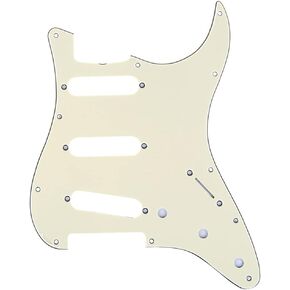 Musiclily Pro 11-Hole 62 Vintage Style SSS Strat Guitar Pickguard for American Stratocaster 62, 3Ply Black