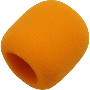 Fielect Microphone Cover Foam Mic Cover Handheld Microphone Windscreen Mic Foam Filter Cover Orange for Karaoke DJ, KTV Broadcasting