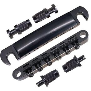 JDMoon 12 String Saddle Bridge ABR-1 Tune-o-matic Bridge Tailpiece For Les Paul Guitar Parts (black)
