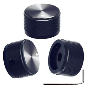 mxuteuk 3pcs Silver Guitar Knobs Aluminum Alloy Potentiometer Control Knob Volume Audio Electric Guitar Bass Knob Screw Type 25 x 15.5mm (dh) KNOB-06-25SR