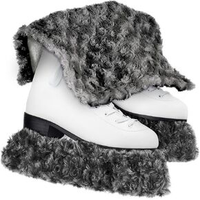 RoundFunny Ice Skate Blade Covers and Towel Absorbent Hockey or Figure Skate Soakers for Figure Skates Soft Fuzzy Skate Blades Protector for Girls Boys Adult Skating Accessory Gift