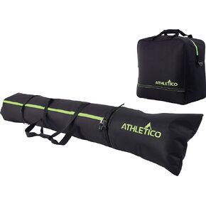Athletico Padded Two-Piece Ski and Boot Bag Combo | Store & Transport Skis Up to 200 CM and Boots Up To Size 13 | Includes 1 Padded Ski Bag & 1 Padded Ski Boot Bag in Kuwait