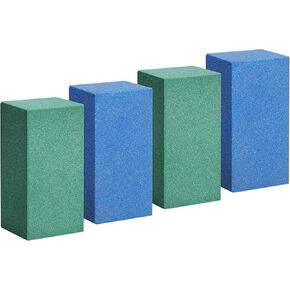 2 Pcs Gummy Rubber Abrasive Stone- Edge Grinding Rubber Block Stone- Soft Snowboard Gummy Stone- Snowboard Ski Stone for Removing Rust and Burrs (Blue 60 Grit, Green 120 Grit)