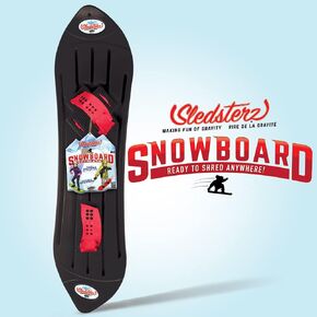 The Original Geospace Sledsterz Kids Beginner Snowboard for Winter Fun on Snow, with Adjustable Step-in Bindings; for Kids Between 4 to 12 Years Old
