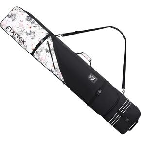 حقيبة التزلج على الجليد والتزلج من FIXITOK للسفر الجوي، حقيبة تزلج مبطنة بالكامل مقاومة للماء تناسب اللوحة والأحذية طويلة الرقبة والملابس والخوذة والعتاد، حقيبة تزلج بطول قابل للتعديل (157 سم - 181 سم) in Kuwait