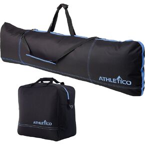 Athletico Padded Two-Piece Snowboard and Boot Bag Combo | Store & Transport Snowboard Up to 165 cm and Boots Up to Size 13 | Includes 1 Padded Snowboard Bag & 1 Padded Boot Bag