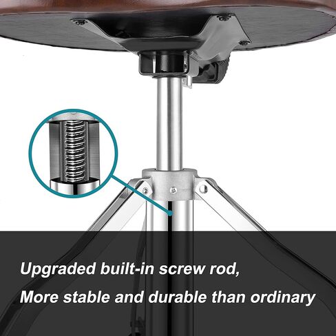 شاشازو كرسي طبل مع مسند ظهر، كرسي طبلة مبطن مع ظهر، كرسي طبل دوار مطور بارتفاع قابل للتعديل ومستقر ومريح للطبول والكيبورد وعازفي الجيتار (بني) in Kuwait