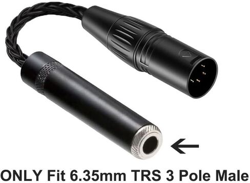 Gotor 4 دبوس XLR إلى 1/4 مهايئ الرافعة 4-pin XLR ذكر متوازن إلى 6.35 مم 1/4 أنثى فقط يناسب 6.35 مم TRS 3 أقطاب ذكر-10 سم in Kuwait