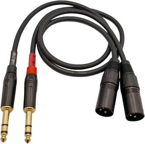 Sam&Johnny 1/4 to XLR Male, XLR to 1/4 Stereo Balanced Converter Adapter Cable, Microphone Stereo Audio Cable for Preamplifier, Guitars, Mixer, Patch Bays 2-Packs (6IN) in Kuwait