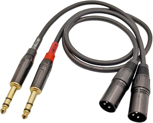 Sam&Johnny 1/4 to XLR Male, XLR to 1/4 Stereo Balanced Converter Adapter Cable, Microphone Stereo Audio Cable for Preamplifier, Guitars, Mixer, Patch Bays 2-Packs (6IN) in Kuwait