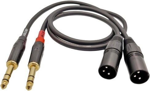 Sam&Johnny 1/4 to XLR Male, XLR to 1/4 Stereo Balanced Converter Adapter Cable, Microphone Stereo Audio Cable for Preamplifier, Guitars, Mixer, Patch Bays 2-Packs (6IN) in Kuwait