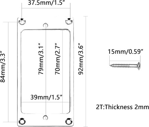 Cheerock Humbucker Pickups Cover Mounting Ring Set Humbucker Cover Replacement Part Compatible with Electric Guitar or Precision Bass (2Pcs) (black) in Kuwait