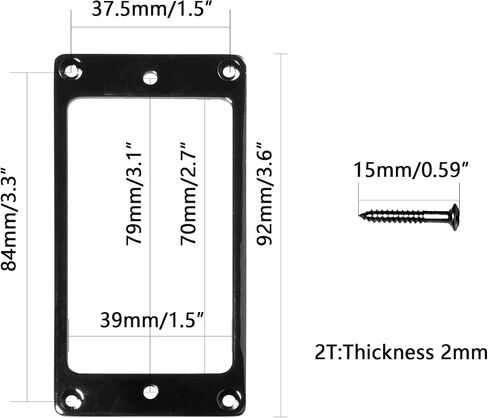 Cheerock Humbucker Pickups Cover Mounting Ring Set Humbucker Cover Replacement Part Compatible with Electric Guitar or Precision Bass (2Pcs) (black) in Kuwait