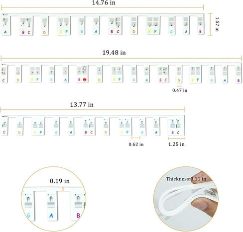 ملصقات ملاحظات من السيليكون للوحة مفاتيح البيانو ذات 88 مفتاحًا قابلة للإزالة من TinyHalo للأطفال المبتدئين، دليل ملاحظات البيانو للمبتدئين لإتقان البيانو بشكل أسرع، لا حاجة إلى ملصقات، قابلة لإعادة الاستخدام، سهلة التركيب تأتي مع بيانو in Kuwait