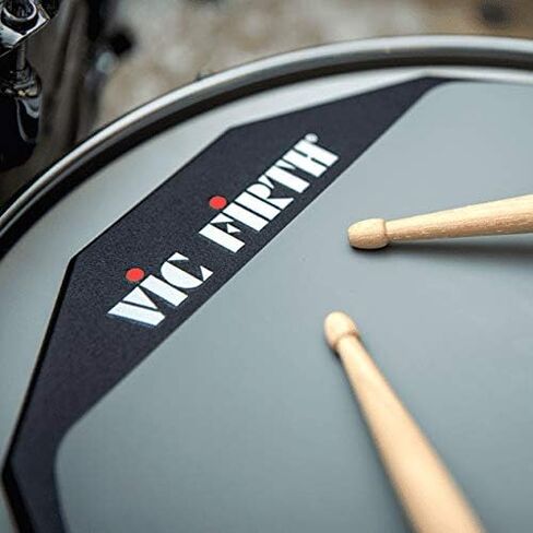 Vic Firth 6" Double Sided Drum Practice Pad Bundle with 4 Pairs of 5A Drumsticks, Stick Bag, and Austin Bazaar Polishing Cloth in Saudi Arabia