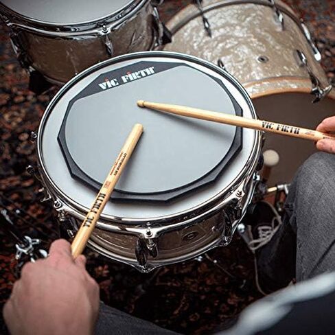 Vic Firth 6" Double Sided Drum Practice Pad Bundle with 4 Pairs of 5A Drumsticks, Stick Bag, and Austin Bazaar Polishing Cloth in Saudi Arabia
