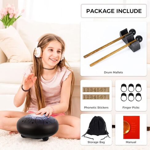 طبلة لسان 8 نوتات (اسود ستاري - 8 فتحات) in Kuwait