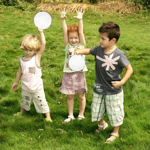 3PCS Tambourines for Adults Church, 6" 8" 10" Wood Hand Tambourines Bell Instrument Cahone Drum, Musical Instruments Hand Held Drum Bell Metal Jingles Percussion for Party, KTV in Kuwait