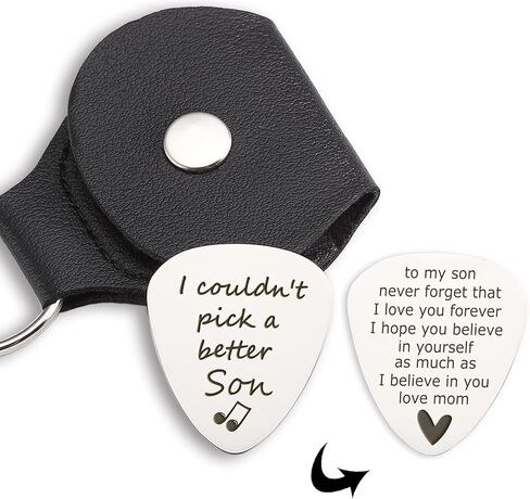 Son Gifts from Mom Dad, I Couldn't Pick a Better Son Guitar Pick Gifts for Guitar Player Son, Stainless Steel Guitar Picks Musician Gift Ideas for Son, Christmas Birthday Graduation Gift for Son in Saudi Arabia