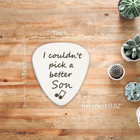 Son Gifts from Mom Dad, I Couldn't Pick a Better Son Guitar Pick Gifts for Guitar Player Son, Stainless Steel Guitar Picks Musician Gift Ideas for Son, Christmas Birthday Graduation Gift for Son in Saudi Arabia