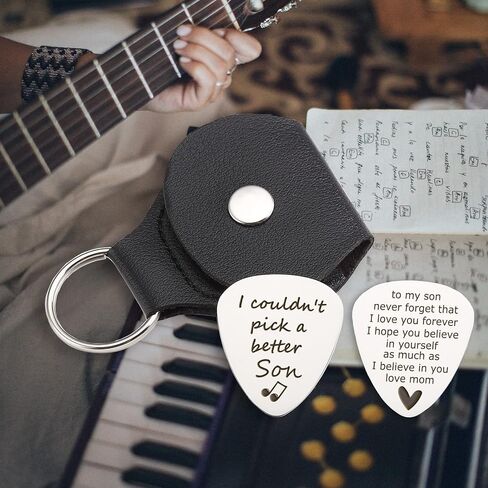 Son Gifts from Mom Dad, I Couldn't Pick a Better Son Guitar Pick Gifts for Guitar Player Son, Stainless Steel Guitar Picks Musician Gift Ideas for Son, Christmas Birthday Graduation Gift for Son in Saudi Arabia