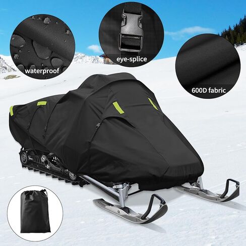 غطاء AKEfit لمركبات الثلج، 130 طول × 51 عرض × 48 ارتفاع بوصة، مناسب لمركبات الثلج المختلفة، مقاوم للماء والتمزق، أغطية عربات الثلوج in Kuwait