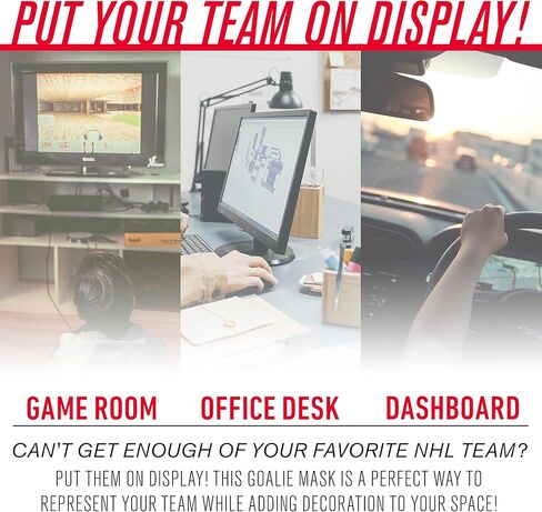 Franklin Sports NHL Team Logo Mini Hockey Goalie Mask with Case - Collectible Goalie Mask with Official NHL Logos and Colors in Kuwait